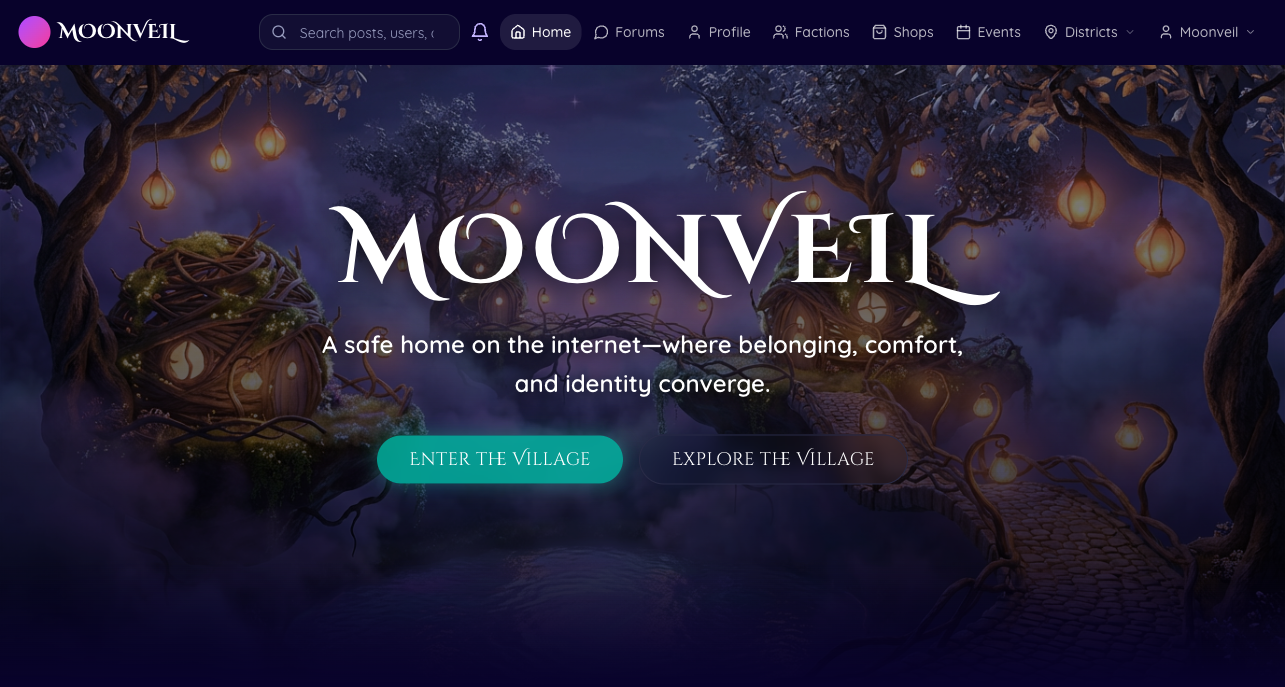 Moonveil village interface